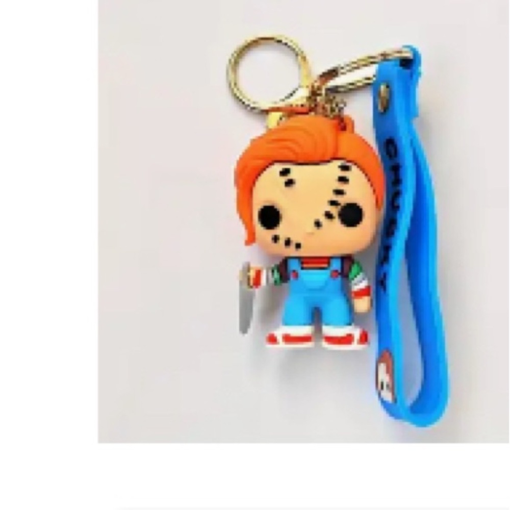 NWT one Chucky Keychain with Blue Strap